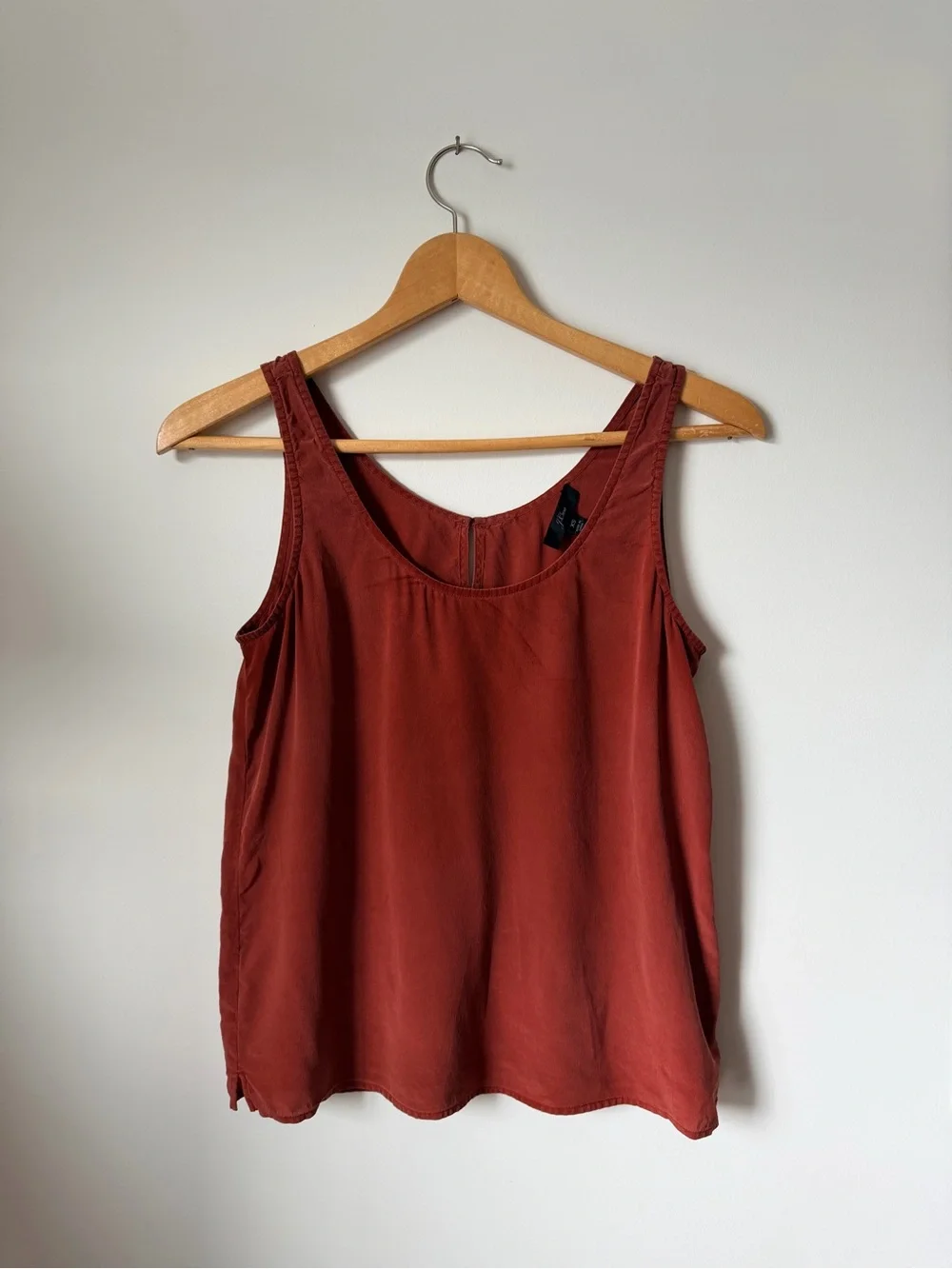 J. Crew Rust Red Scoop Neck Silk Tank Top